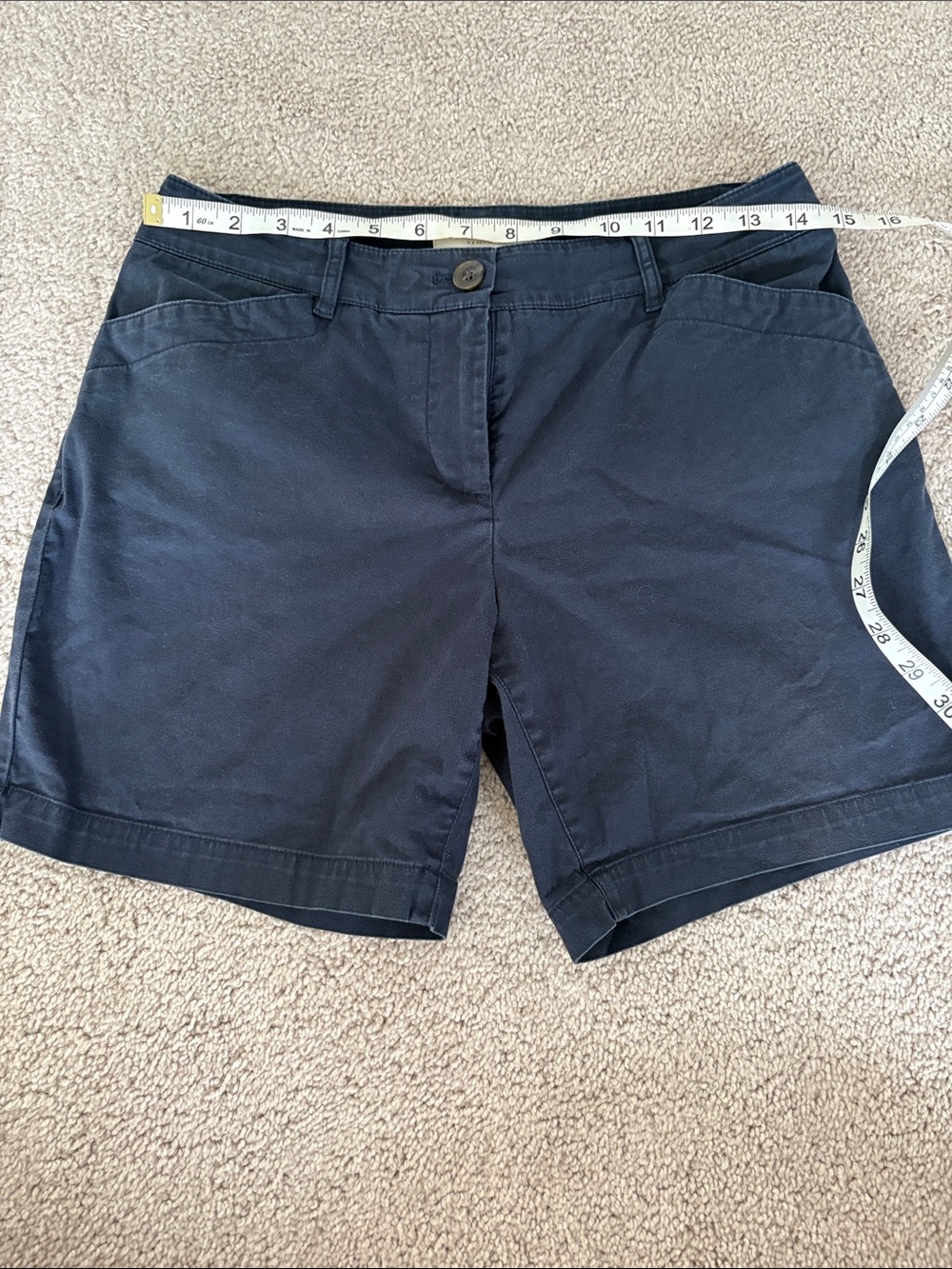 Talbots Navy Cotton Bermuda Shorts